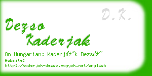 dezso kaderjak business card